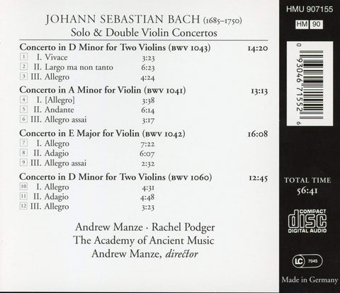 Bach: Solo & Double Violin Concertos - 4045