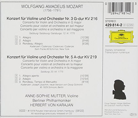 Mozart: Violin Concertos Nos. 3 & 5 - 639