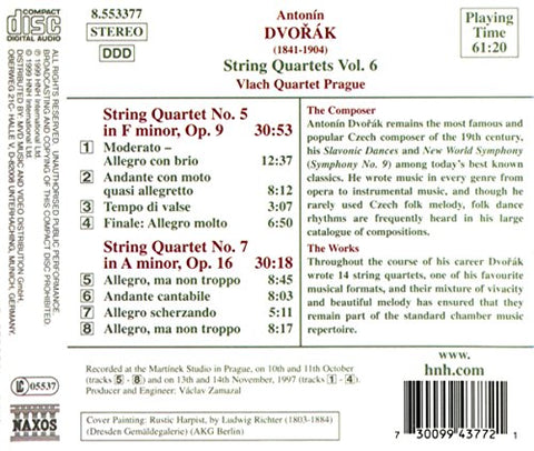 Dvorák: String Quartets Vol. 6 (Nos. 5 & 7) - 8193