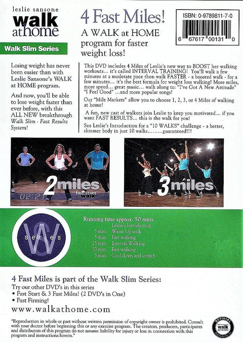 Leslie Sansone's Walk Slim 4 Fast Miles, a Walk At Home Program for Faster Weight Loss! - 4207