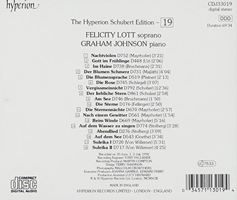 The Hyperion Schubert Edition 19 - Complete Songs / Felicity Lott - 1373