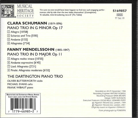 Fanny Mendelssohn / Clara Schumann: Piano Trios - 2266